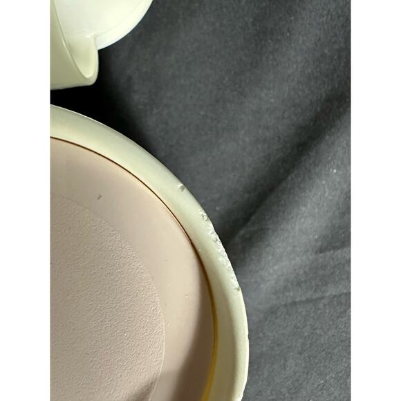 Tupperware Vintage Creamer 2309A & Sugar 23108 Pink Lids Ivory Base Set Vintage - Picture 6 of 11